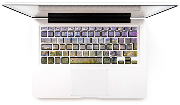 Claude Monet's Purple Water Lilies MacBook Keyboard Stickers decals key overlays