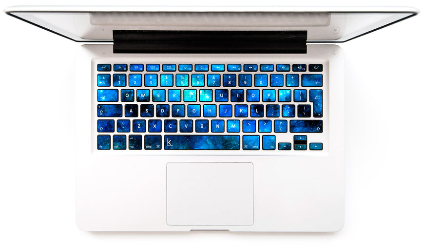 Blue Nebula MacBook Keyboard Decal Stickers at Keyshorts.com - 1