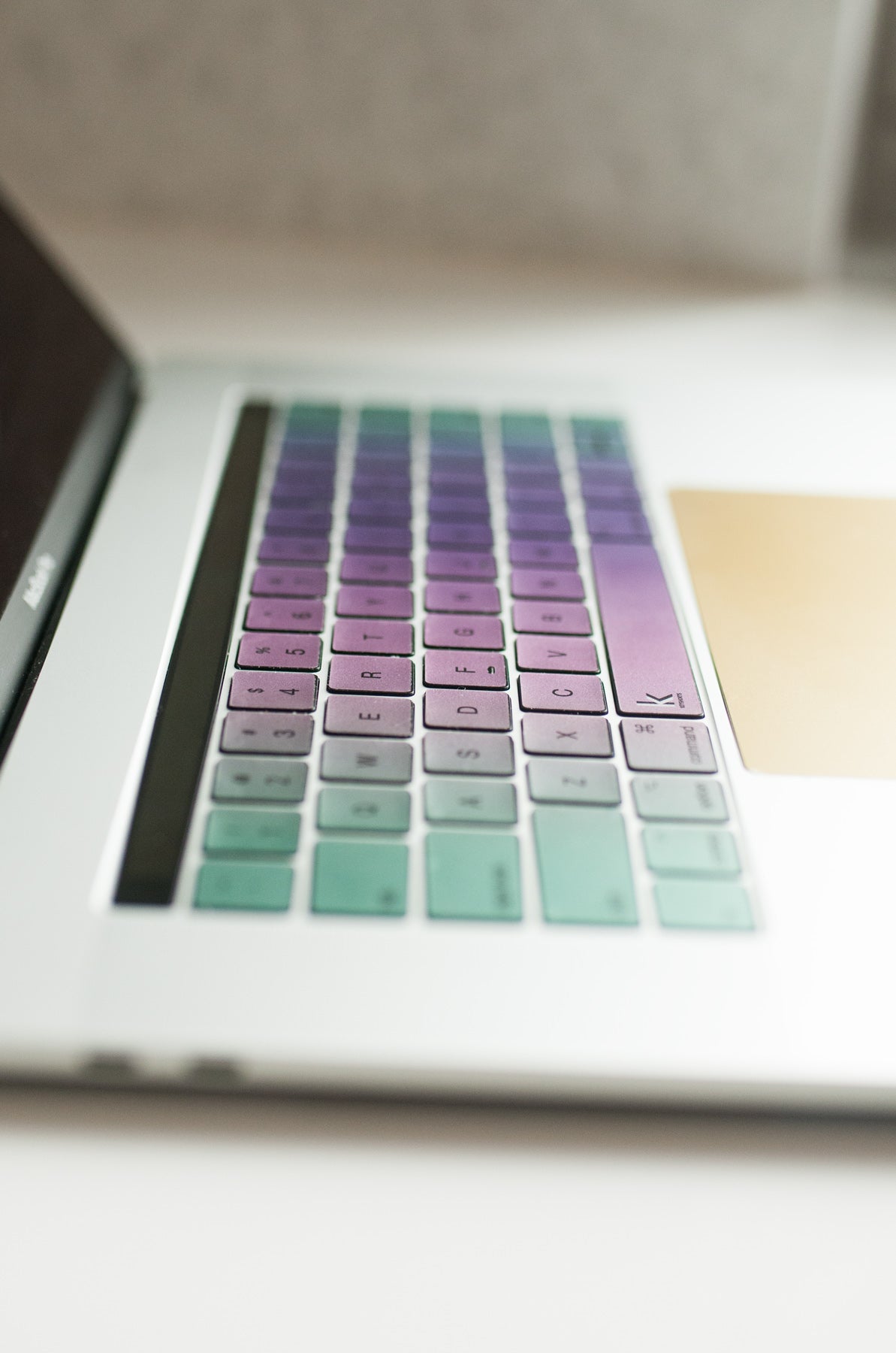 MacBook Pro 13 keyboard stickers with purple-pink-green ombre