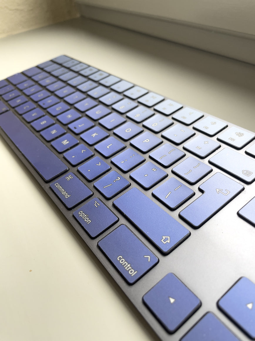 Metallic Blue Mac Keyboard Stickers 