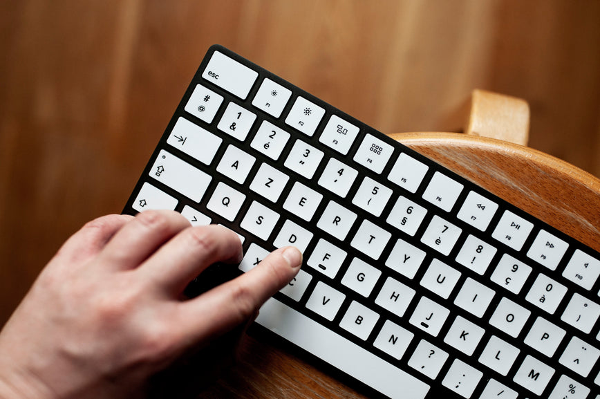 White keyboard stickers while typing