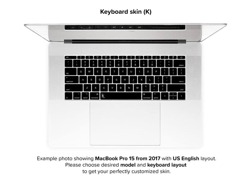 Simple Black MacBook Skin - keyboard decals