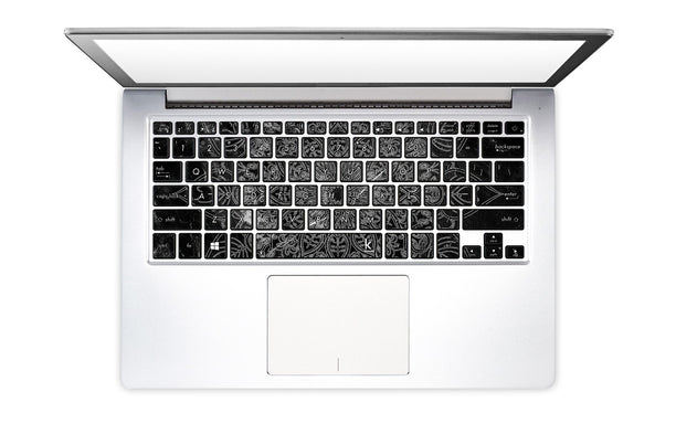 Black Marble Mandala Laptop Keyboard Stickers