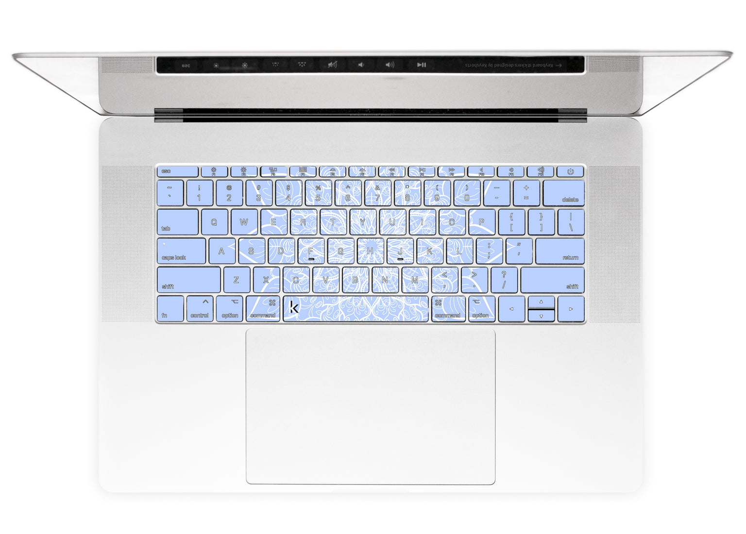 Bluish White Mandala MacBook Keyboard Stickers alternate