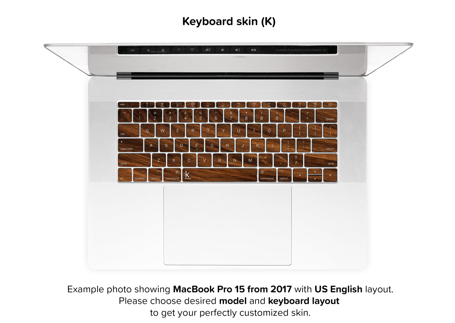 Rustic Wood MacBook Skin - keyboard stickers