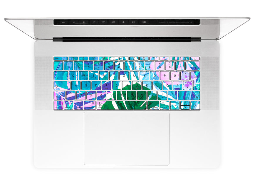 Watercolor Jungle MacBook Keyboard Stickers alternate DE