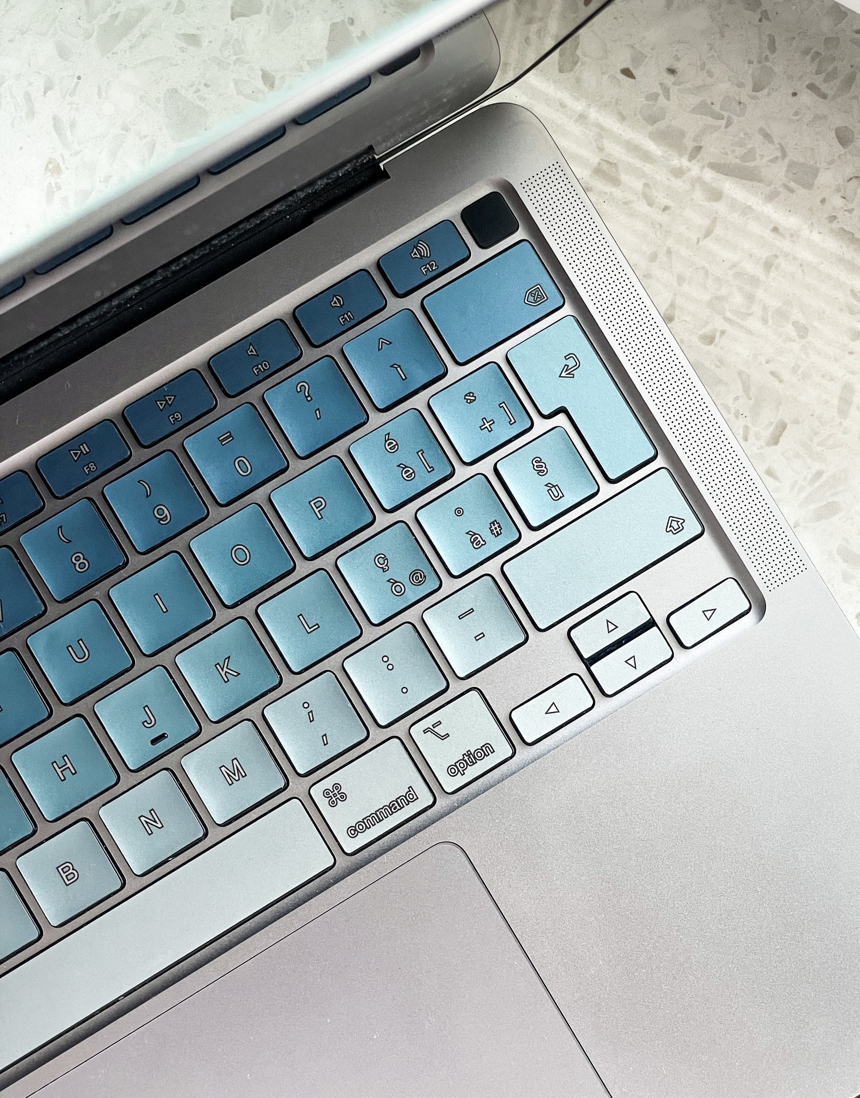 Metallic Blue Ombre Laptop Keyboard Stickers • Keyshorts
