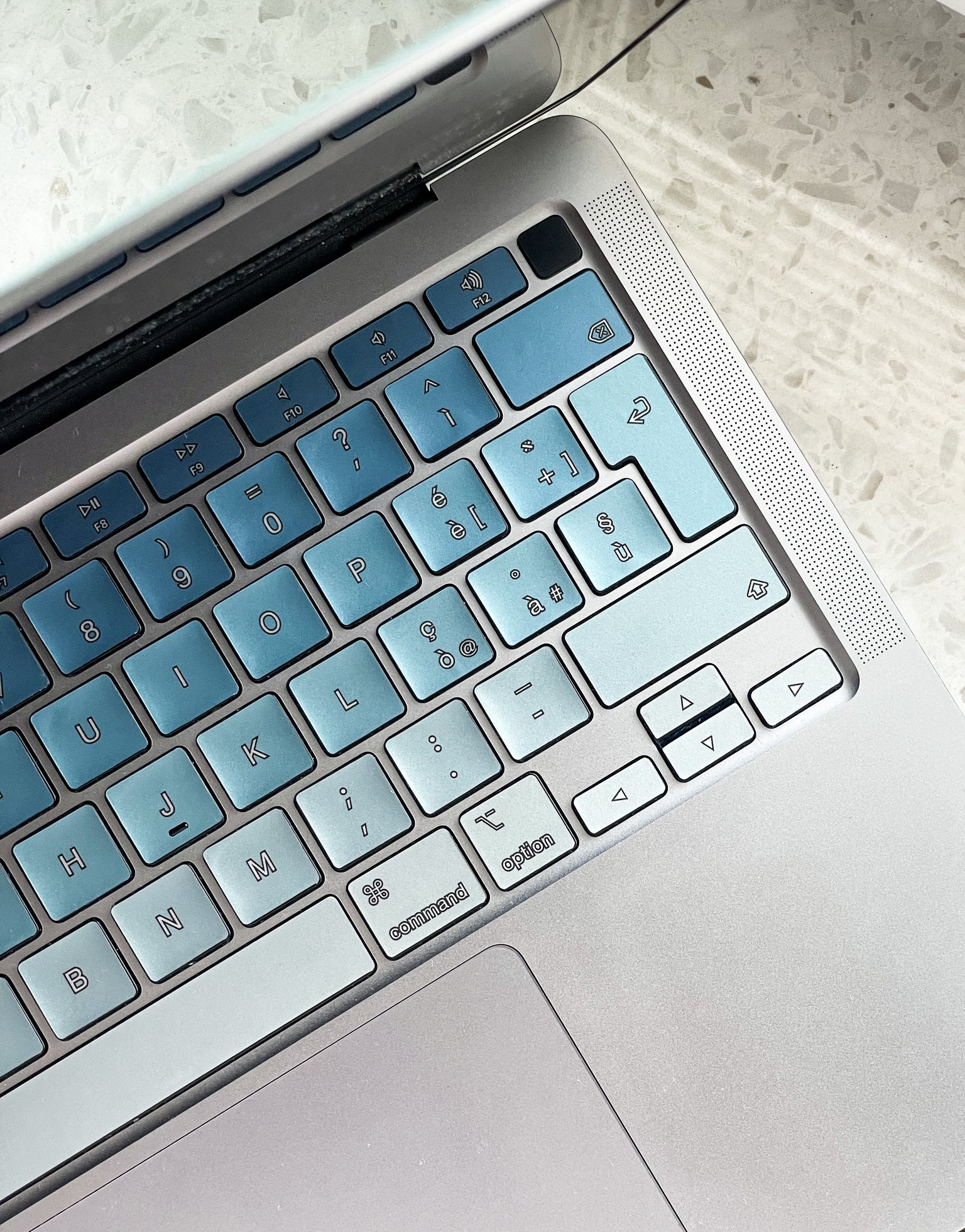Blue Ombre MacBook Keyboard Stickers