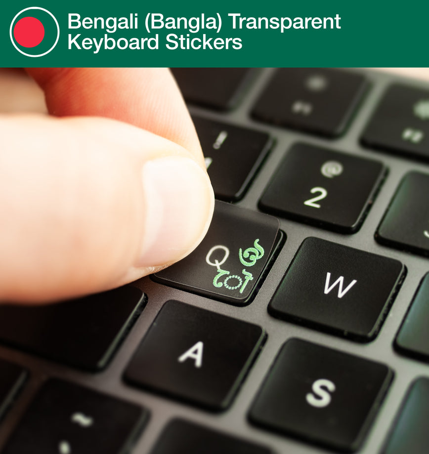 Bengali Transparent Keyboard Stickers with Bengali layout