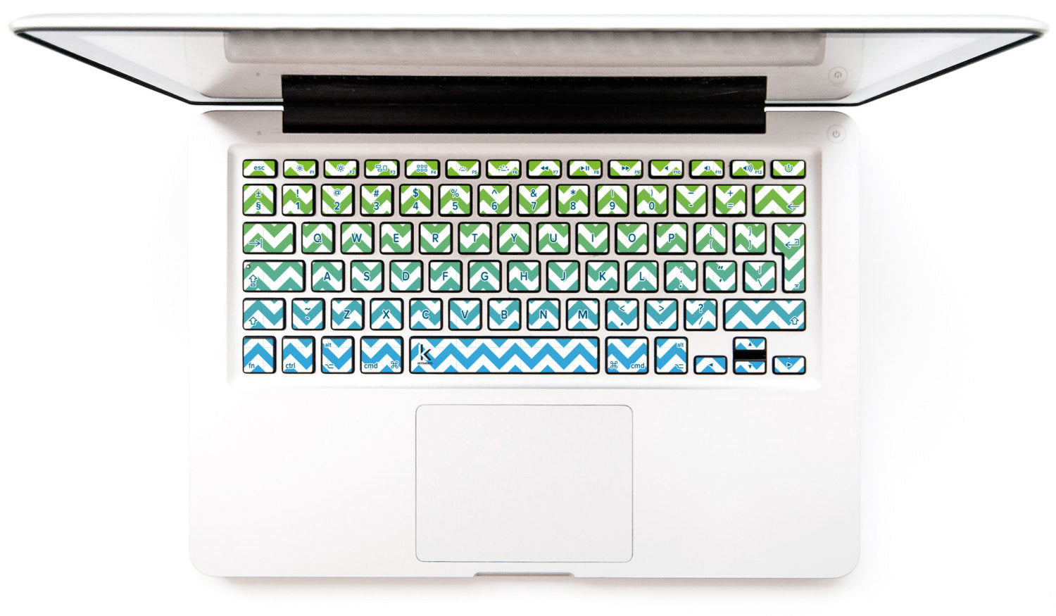 Blue Chevron MacBook Keyboard Stickers