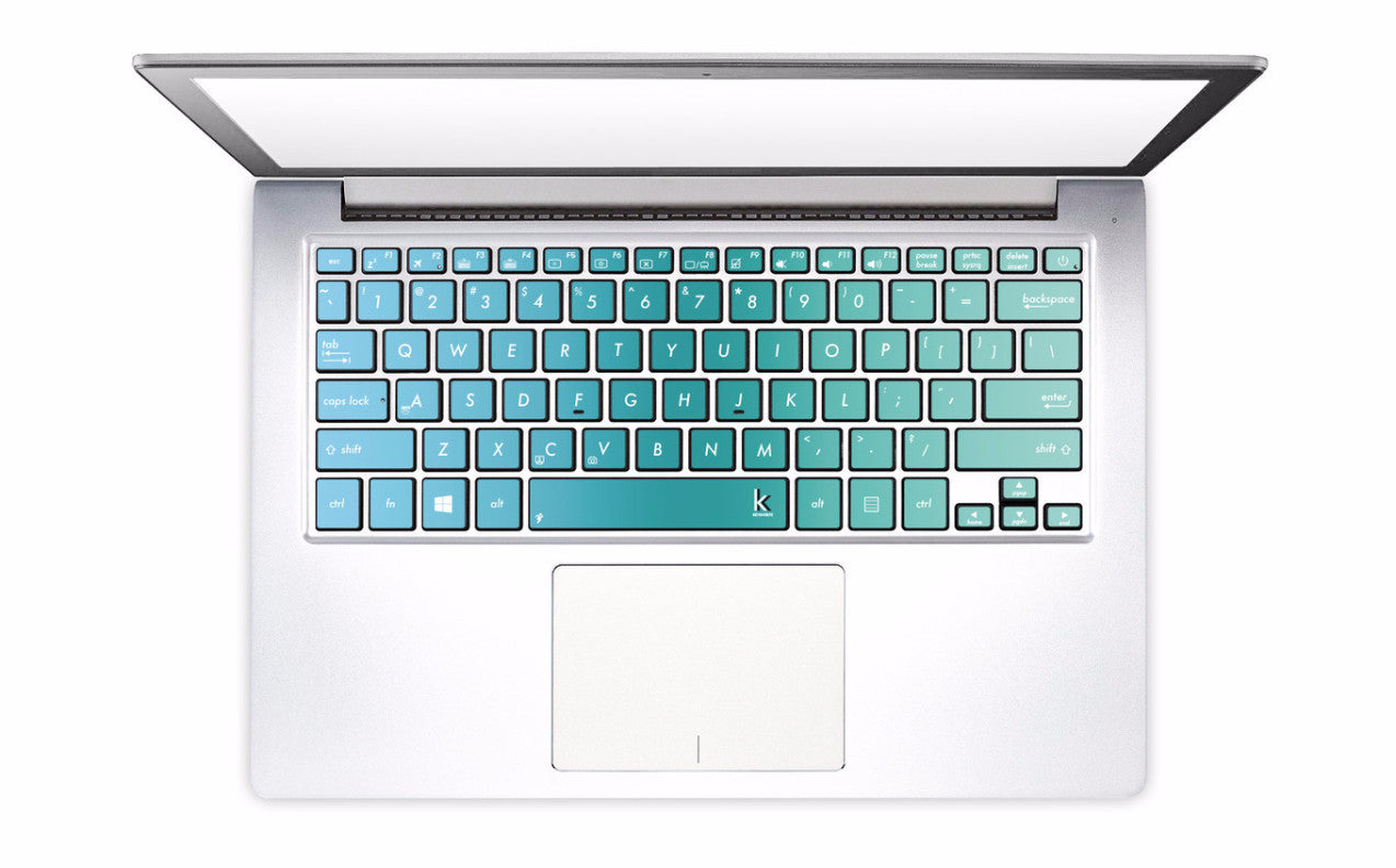 Blue Green Ombre Laptop Keyboard Stickers