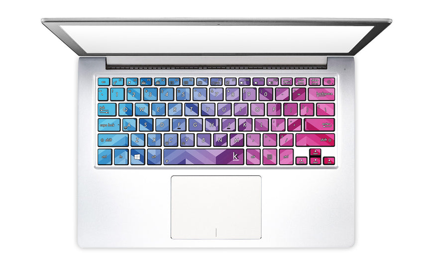 Blue Pink Chevrons Laptop Keyboard Stickers