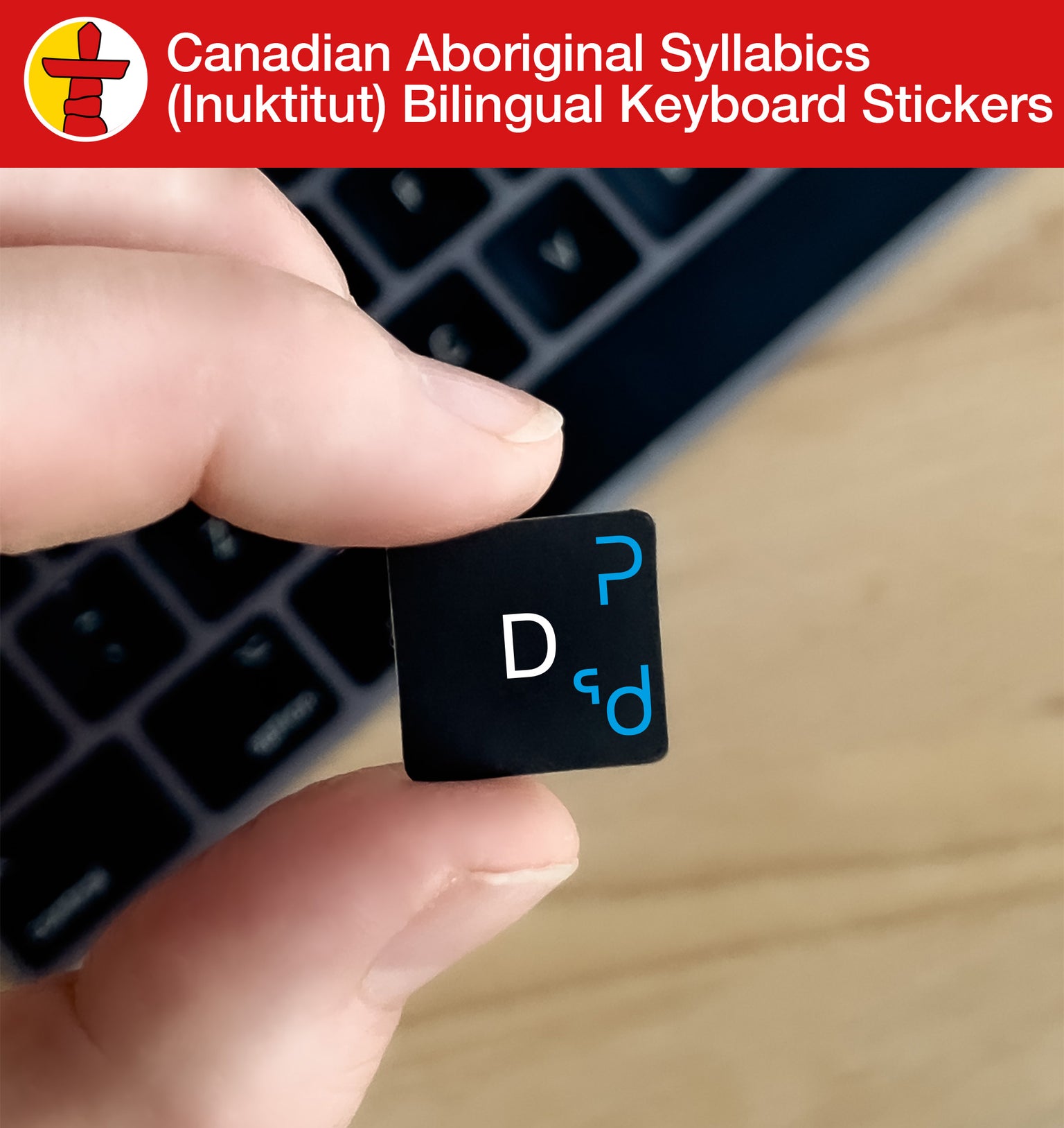 Canadian Aboriginal Syllabics (Inuktitut) Bilingual Keyboard Stickers