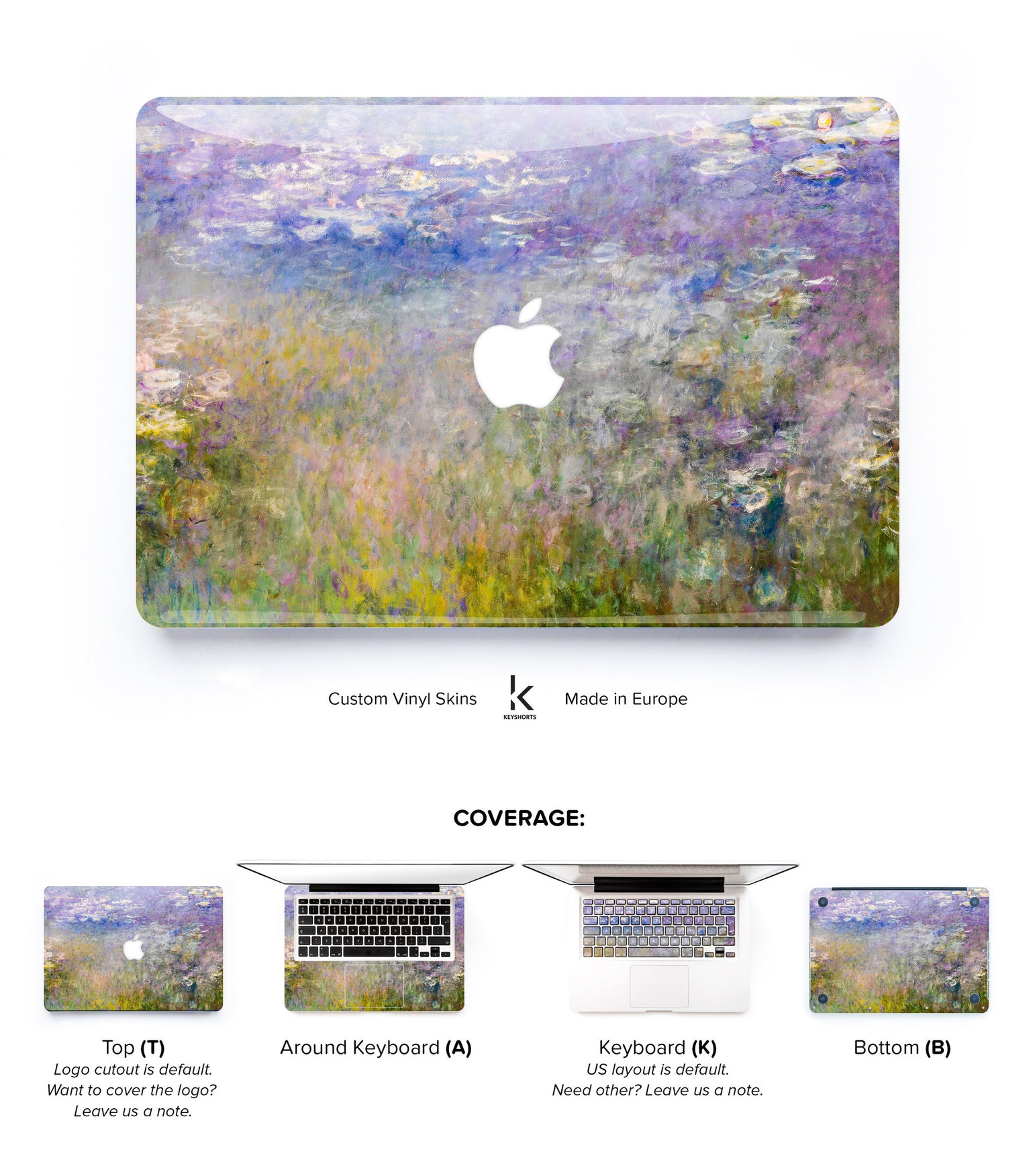 Claude Monet's Purple Water Lilies MacBook Skin