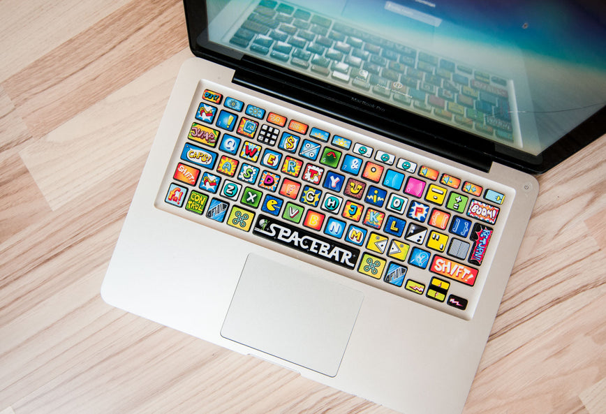 Comic Book MacBook Keyboard Stickers decals key overlays
