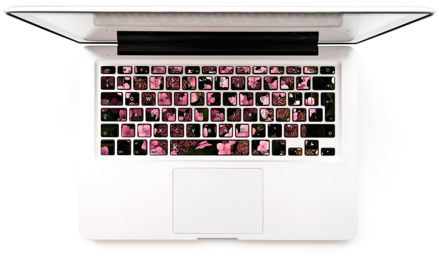 Dark Pink Hydrangeas MacBook Keyboard Stickers decals key overlays