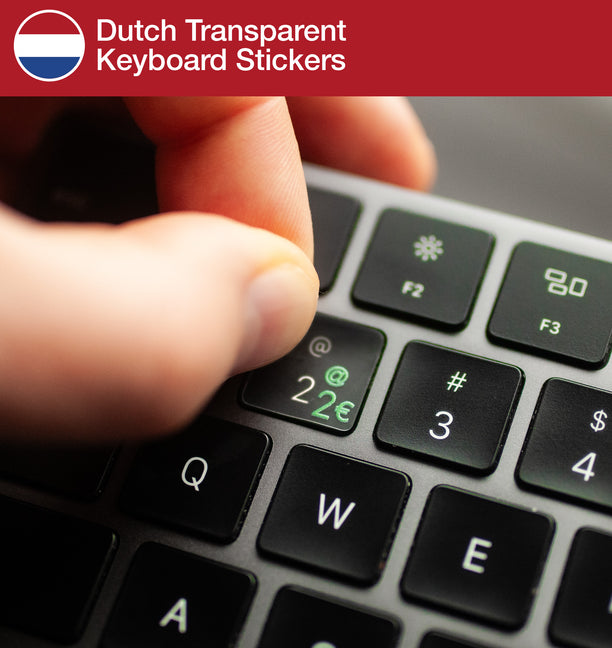 Dutch Transparent Keyboard Stickers with Dutch keyboard layout