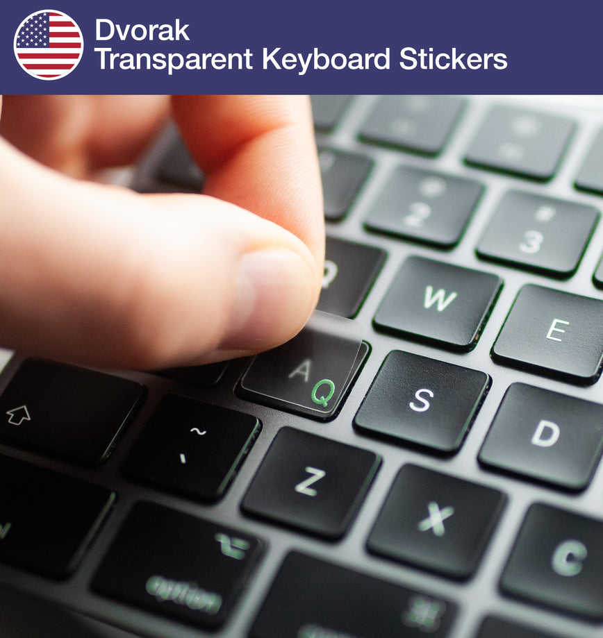 Dvorak Transparent Keyboard Stickers