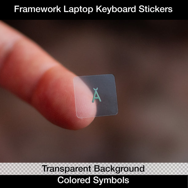 Framework Laptop Keyboard Stickers (Transparent Background + Colored Symbols)