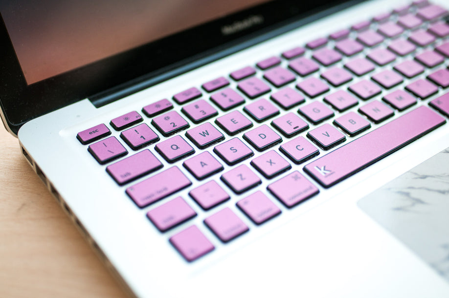 Metallic Ghost Pink MacBook Keyboard Stickers • Keyshorts