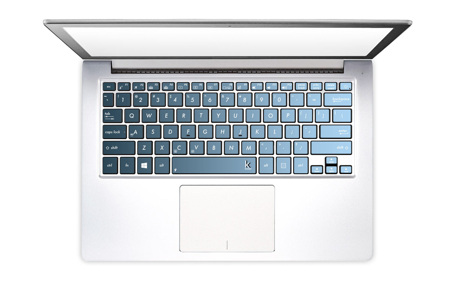 Grey Blue Ombre Laptop Keyboard Stickers decals key overlays