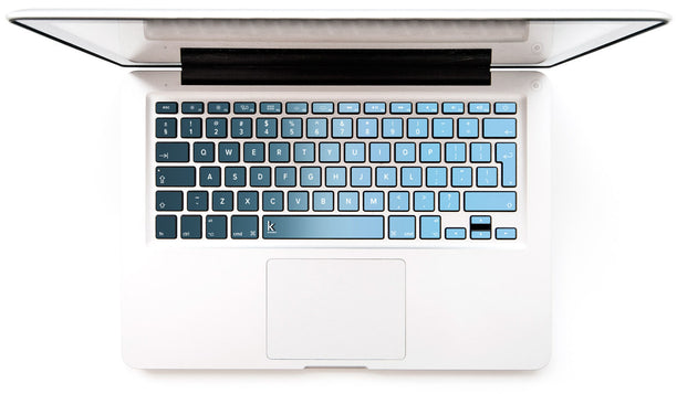 Grey Blue Ombre MacBook Keyboard Stickers decals key overlays