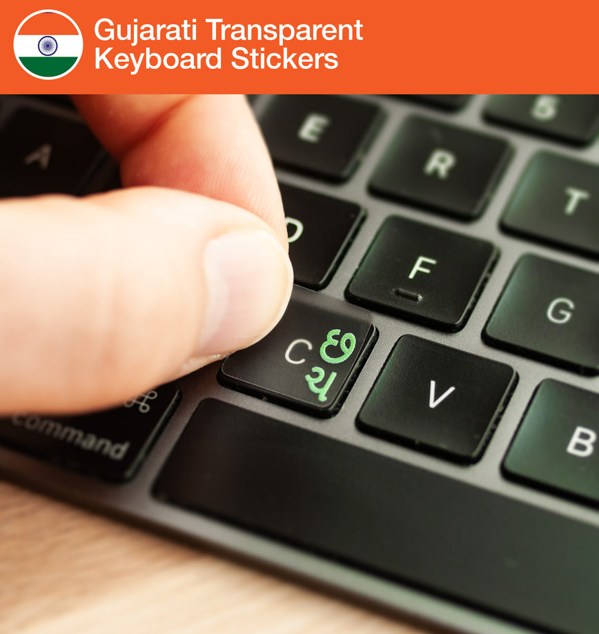 Gujarati Transparent Keyboard Stickers with Gujarati layout