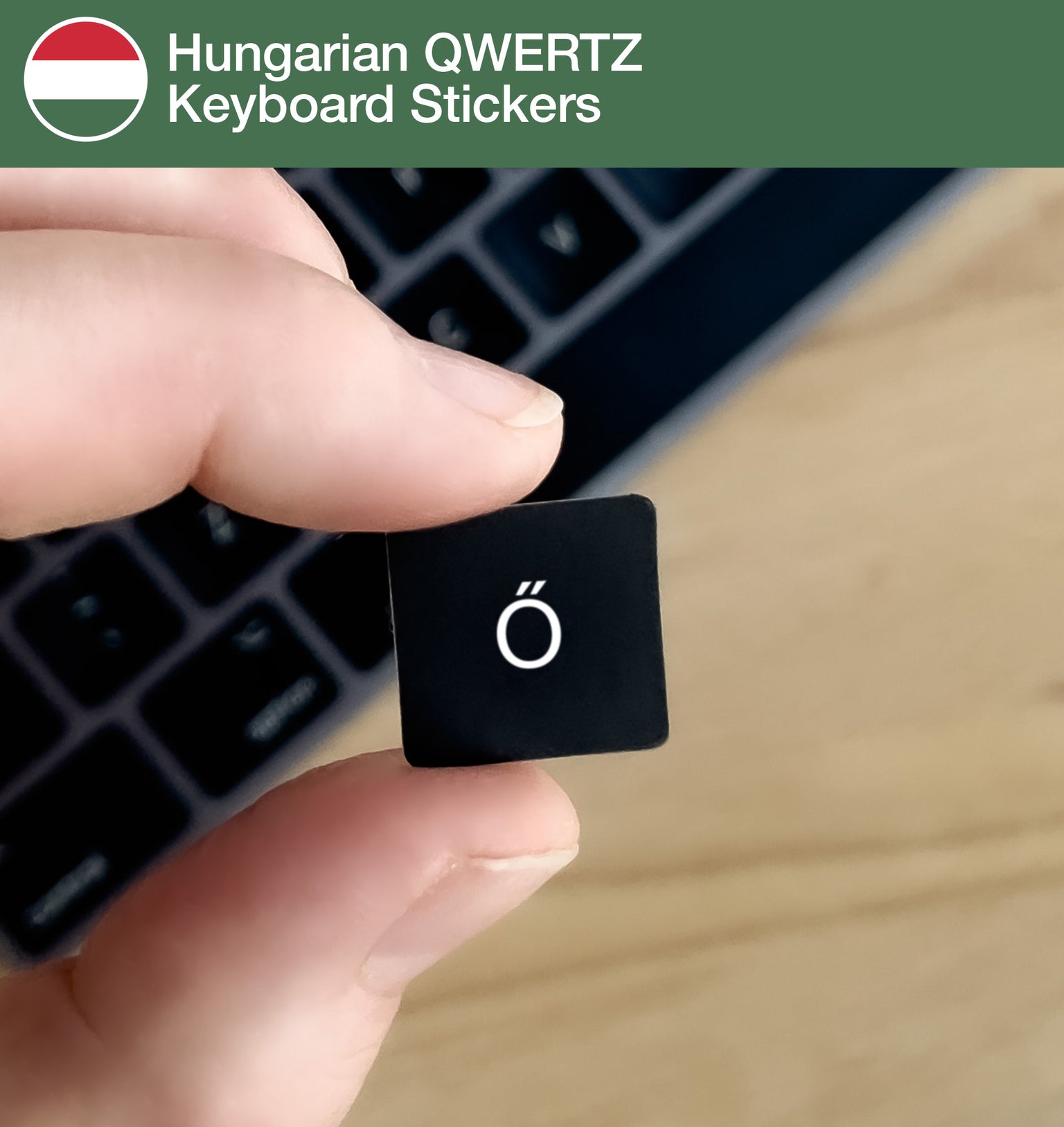 Hungarian (QWERTZ) Keyboard Stickers with Hungarian layout
