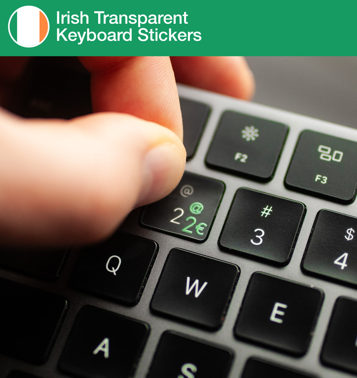 Irish Transparent Keyboard Stickers Collection • Keyshorts