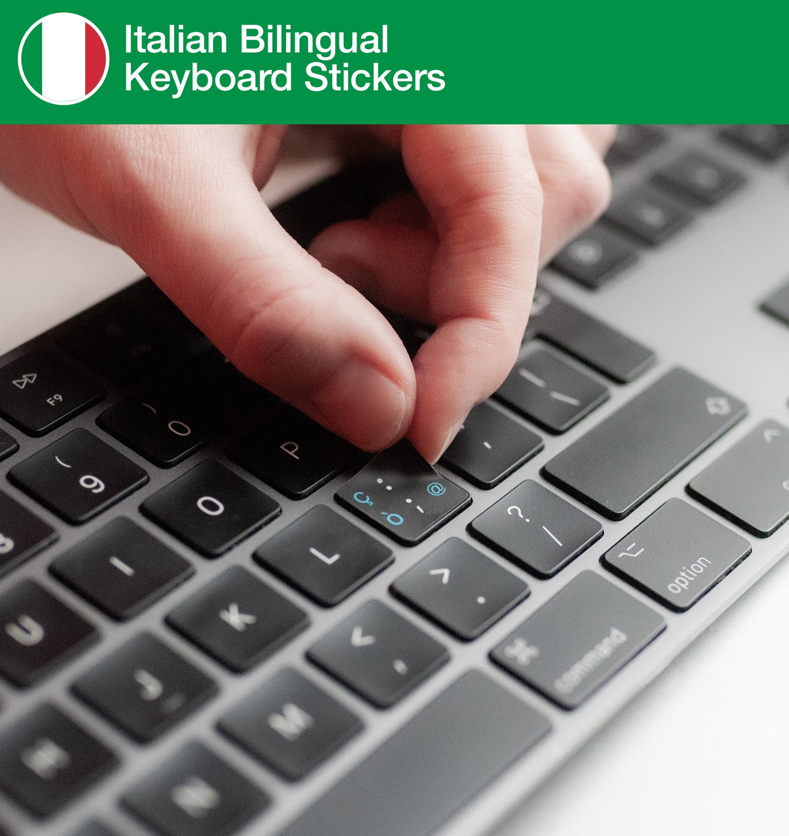 Italian Bilingual Keyboard Stickers with Italian keyboard layout