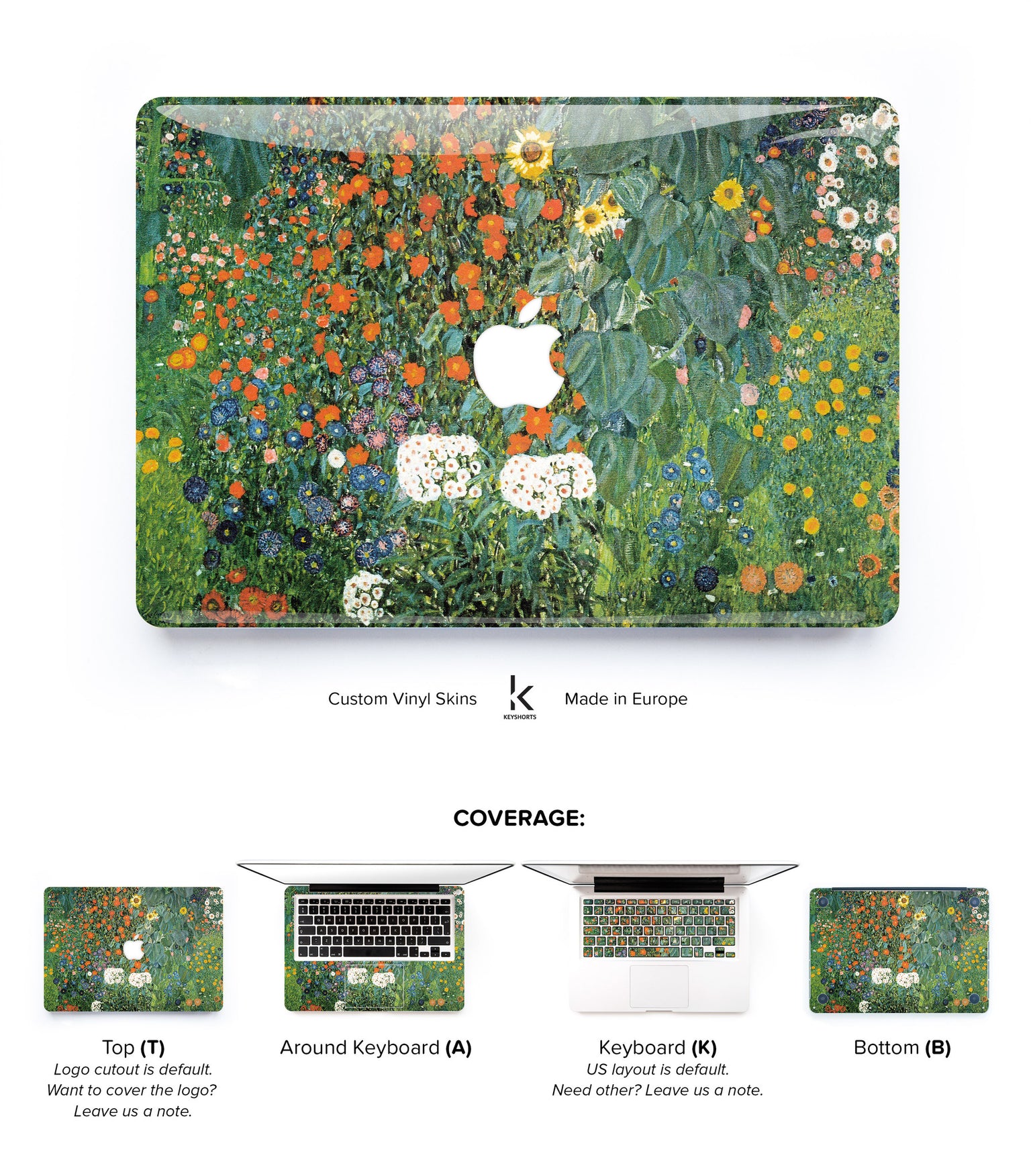 Klimt's Garden MacBook Skin