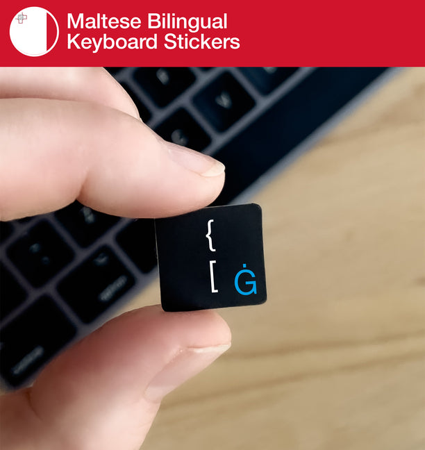 Maltese Bilingual Keyboard Stickers with Maltese layout