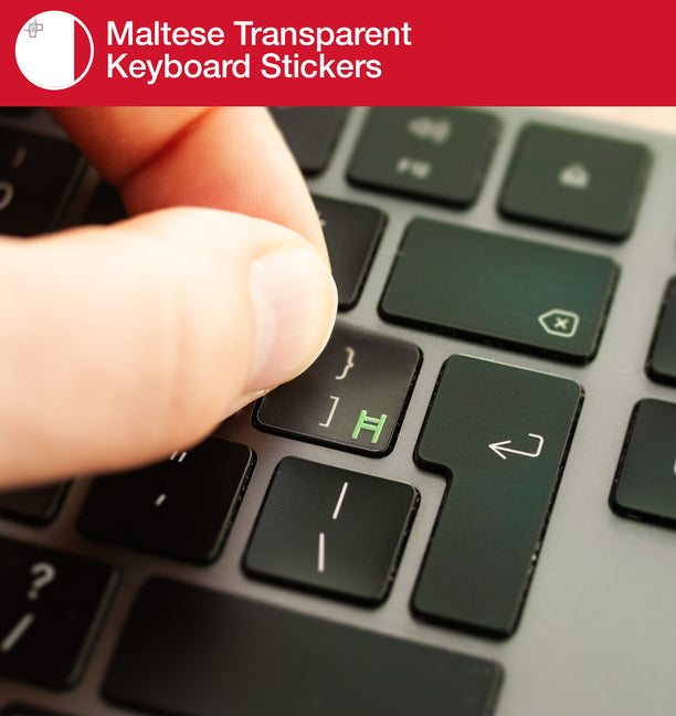 Maltese Transparent Keyboard Stickers with Maltese layout