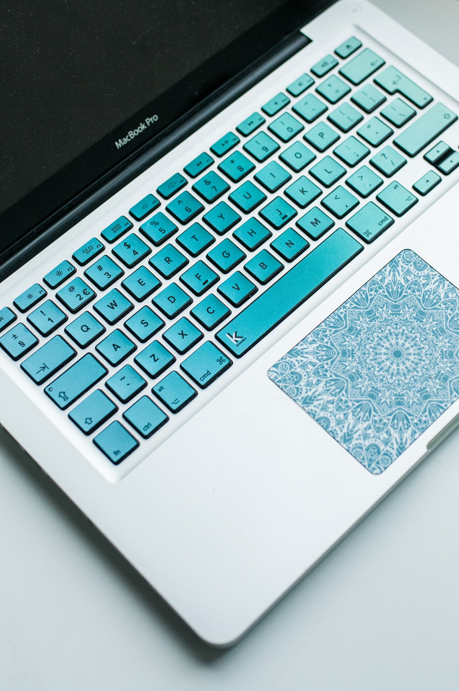 Metallic Blue Green Ombre MacBook Keyboard Stickers decals covers key overlays
