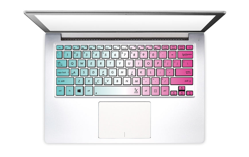 Mint Green Pink Ombre Laptop Keyboard Stickers decals