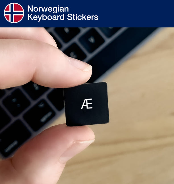 Norwegian Keyboard Stickers with Norwegian keyboard layout