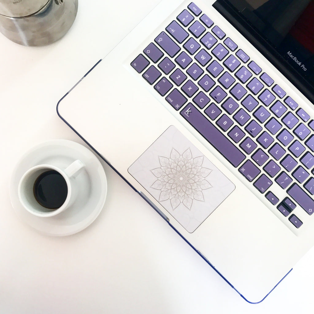Orchid grey MacBook keyboard stickers
