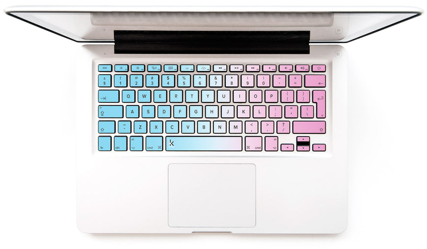 Pink Blue Ombre MacBook Keyboard Stickers decals key overlays