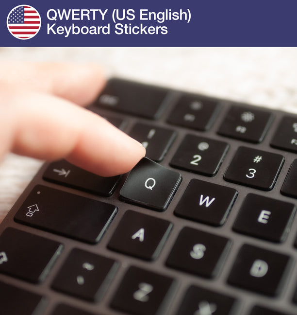 QWERTY (US English) Keyboard Stickers with QWERTY English layout