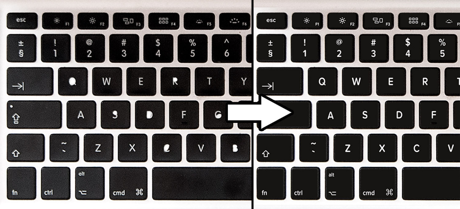 Replacement Keyboard Stickers for Worn-off Letters • Keyshorts