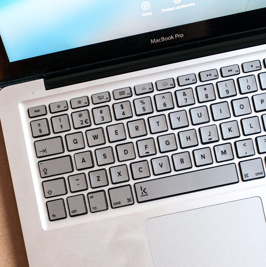 Silver Metallic Laptop Keyboard Stickers decals key overlays