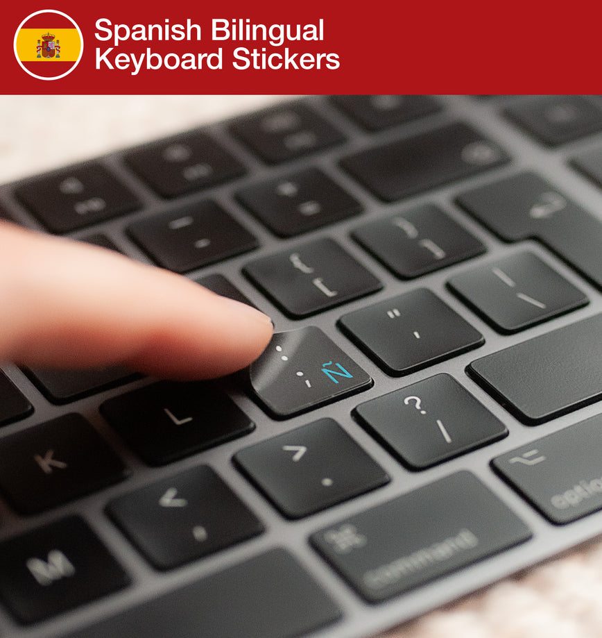 Spanish Bilingual Keyboard Stickers with Spanish layout