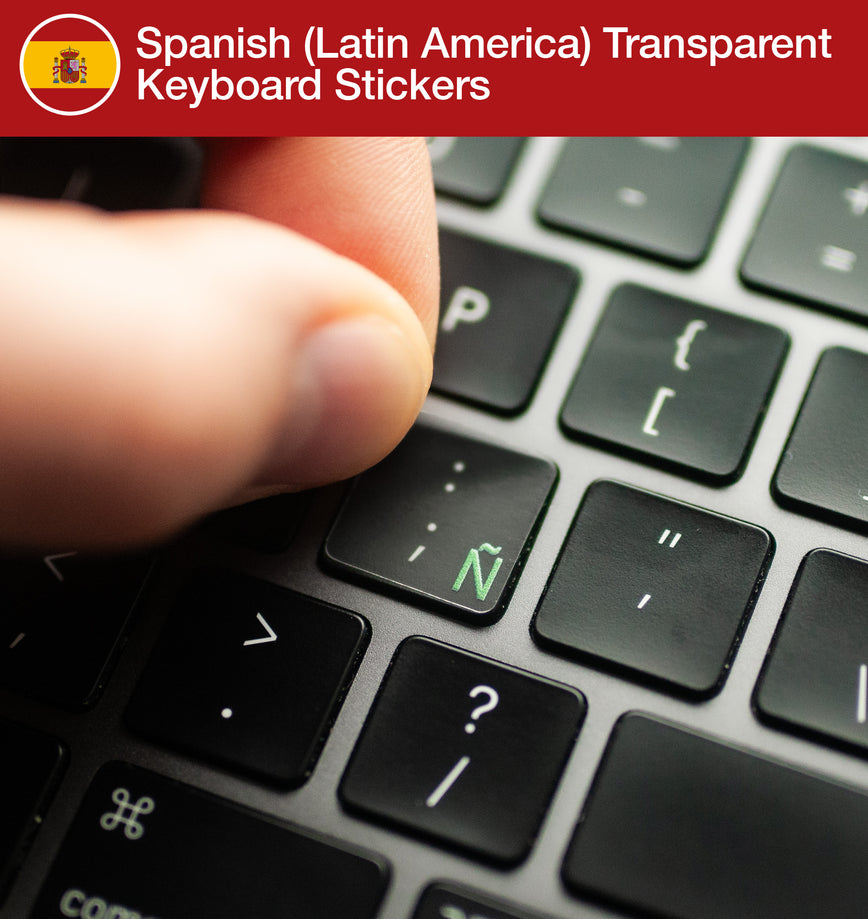 Spanish (Latin America) Transparent Keyboard Stickers with Spanish LATAM layout