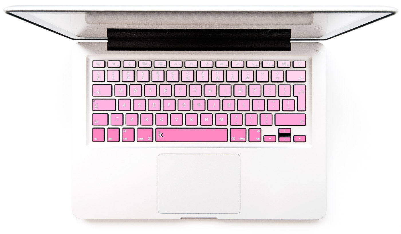 Sweet Pink Ombre MacBook Keyboard Stickers decals key overlays