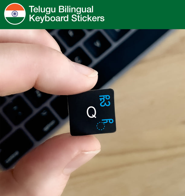 Telugu Bilingual Keyboard Stickers with Telugu layout