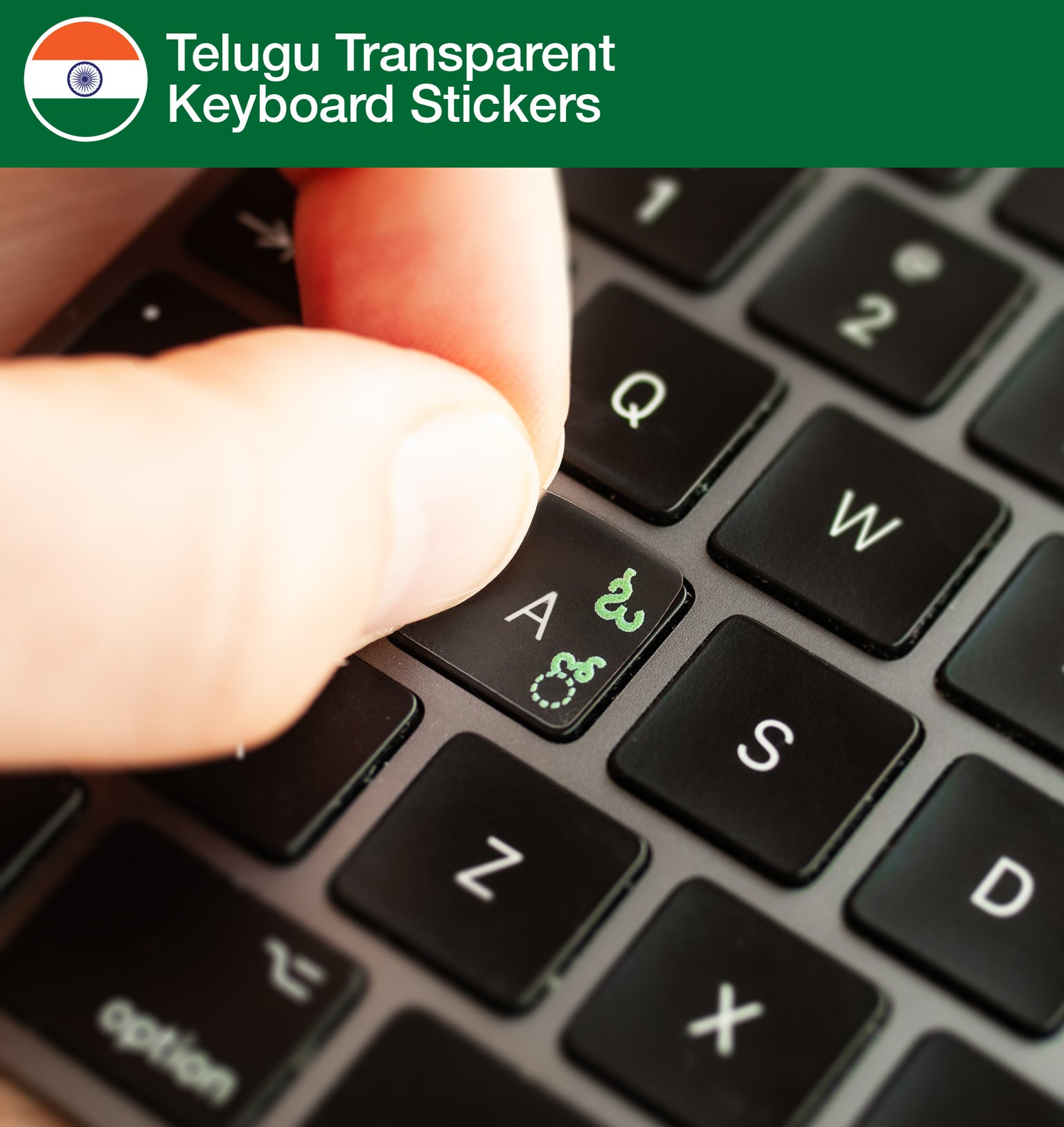 Telugu Transparent Keyboard Stickers with Telugu layout