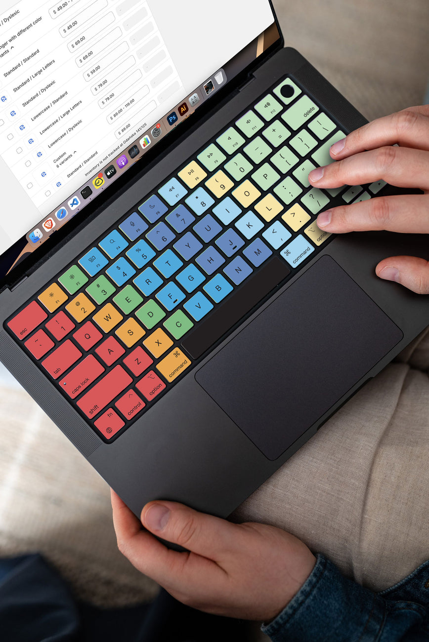 Touch Typing Keyboard Stickers by Keyshorts