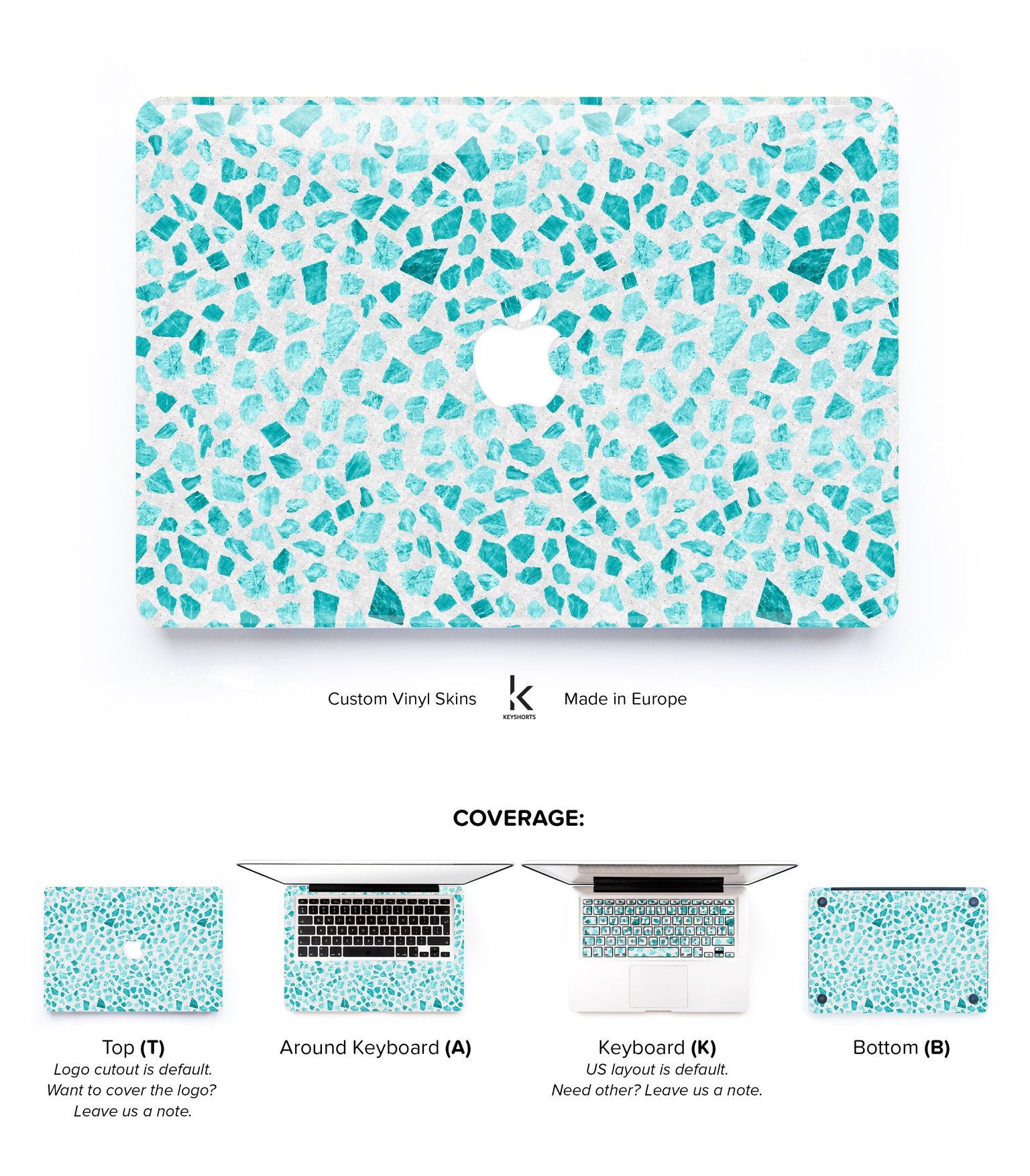 Turquoise Terrazzo MacBook Skin 2
