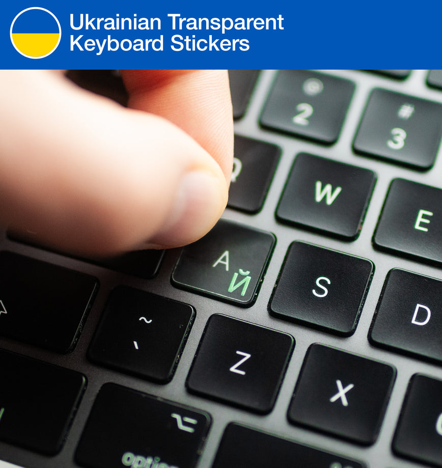 Ukrainian Transparent Keyboard Stickers with Ukrainian keyboard layout