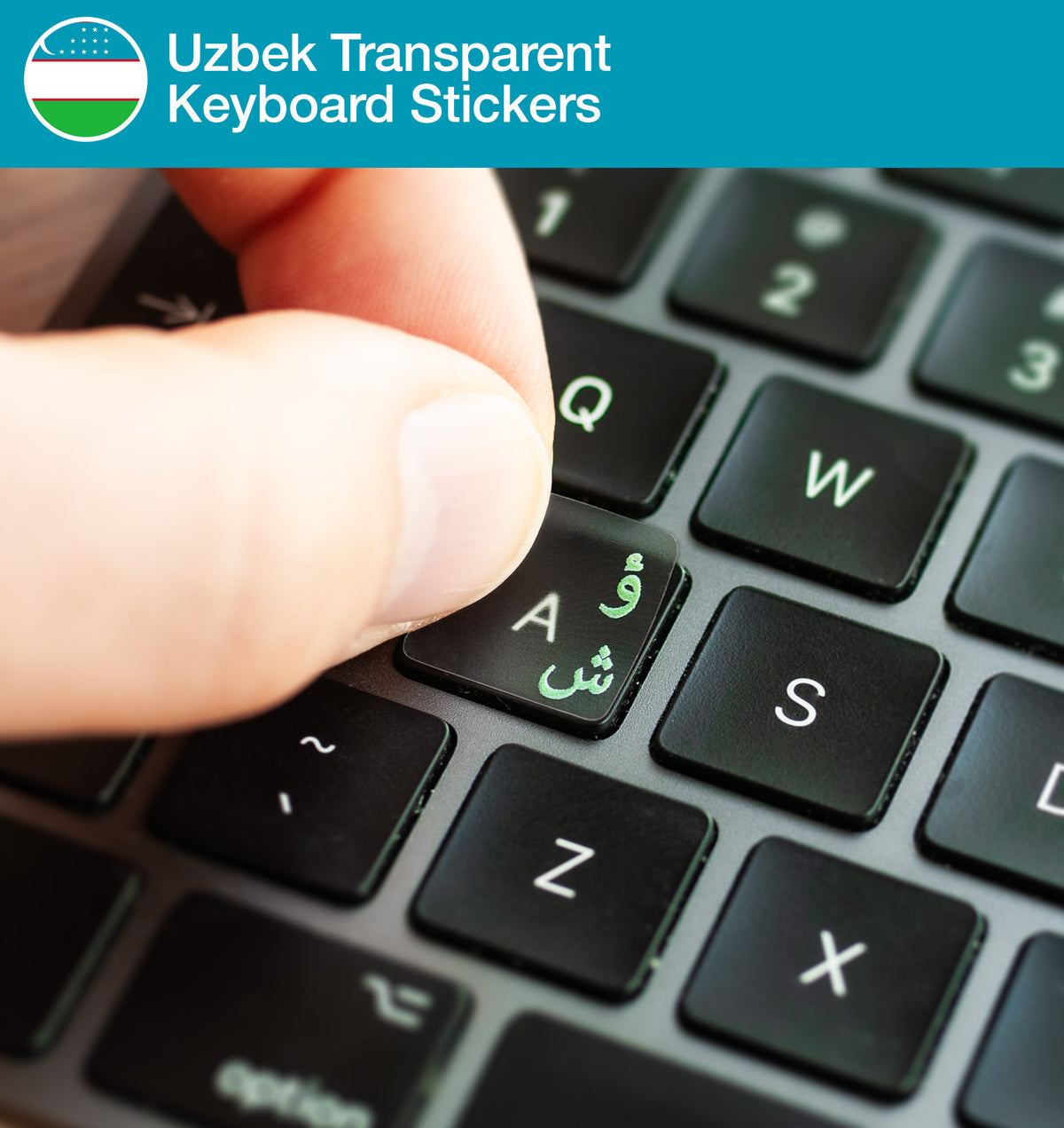Uzbek Keyboard Stickers with Transparent Background • Keyshorts
